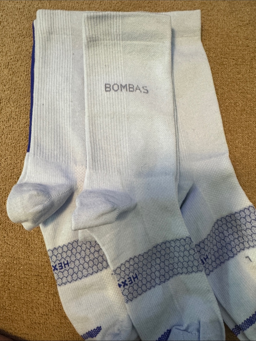 Bombas Crew Athletic Socks with Blue Accents